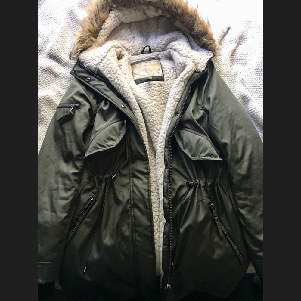 Army Green Hooded Winter Parka